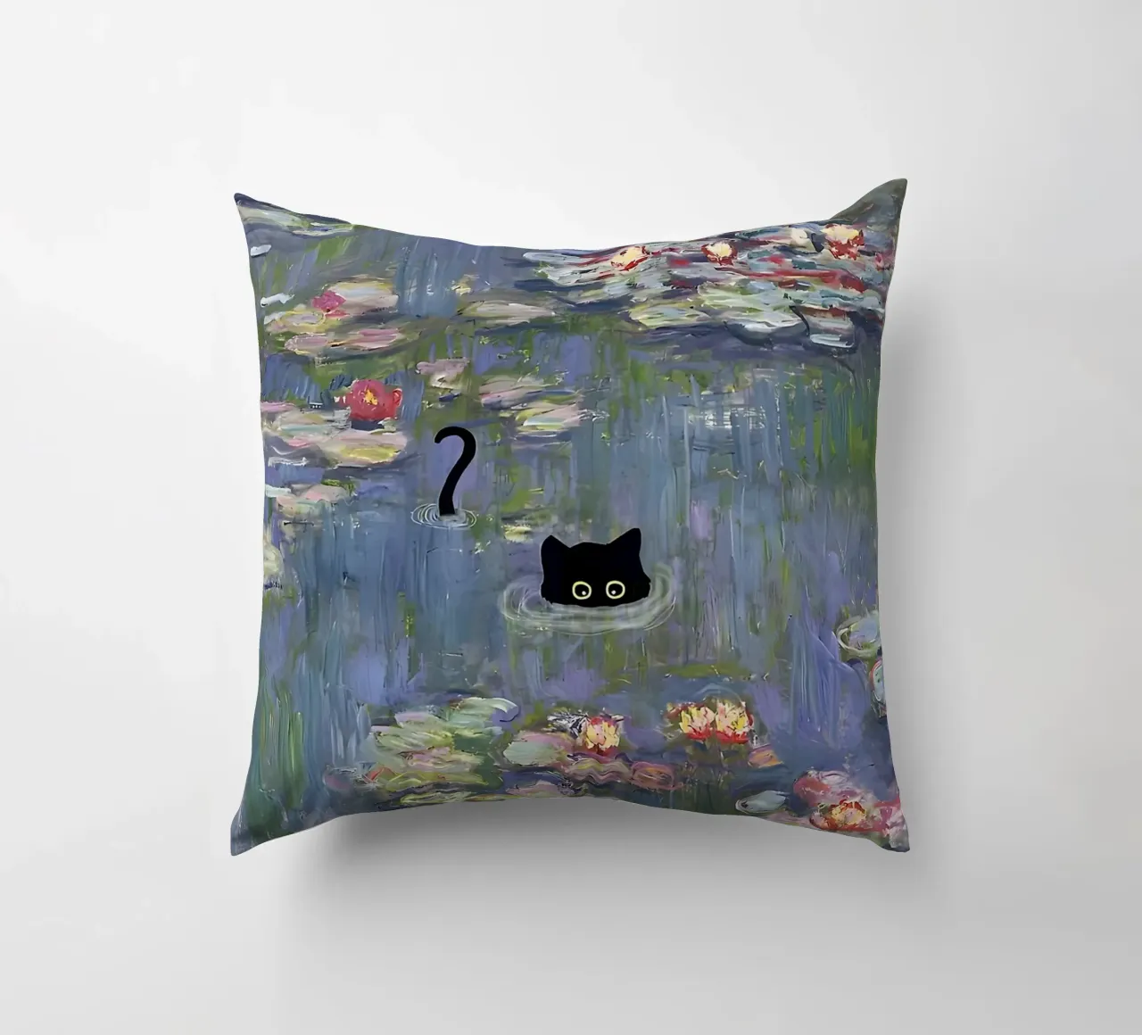 Gatto Monet Ninfea Gatto nero cuscino da ART BEST