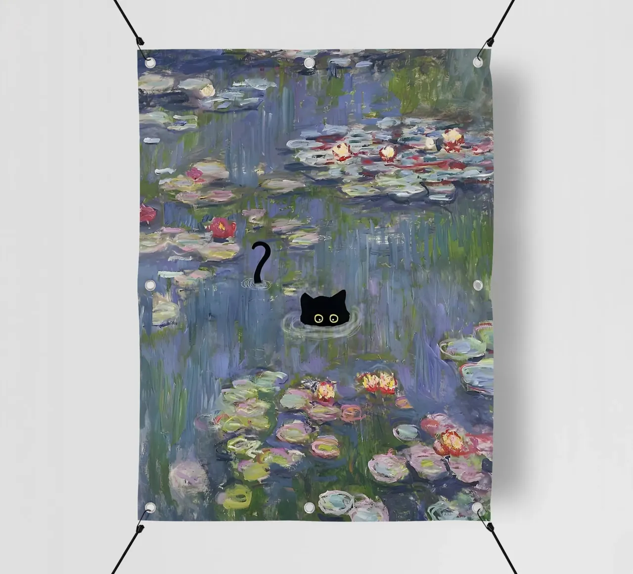 Gatto Monet Ninfea Gatto nero telo in pvc da ART BEST