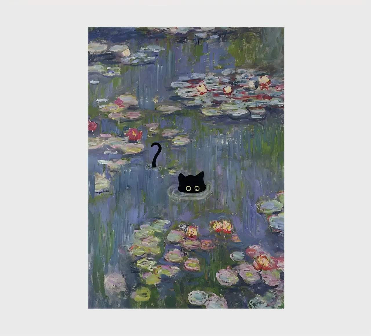 Cat Monet Waterlily Black Cat notebook by ART BEST