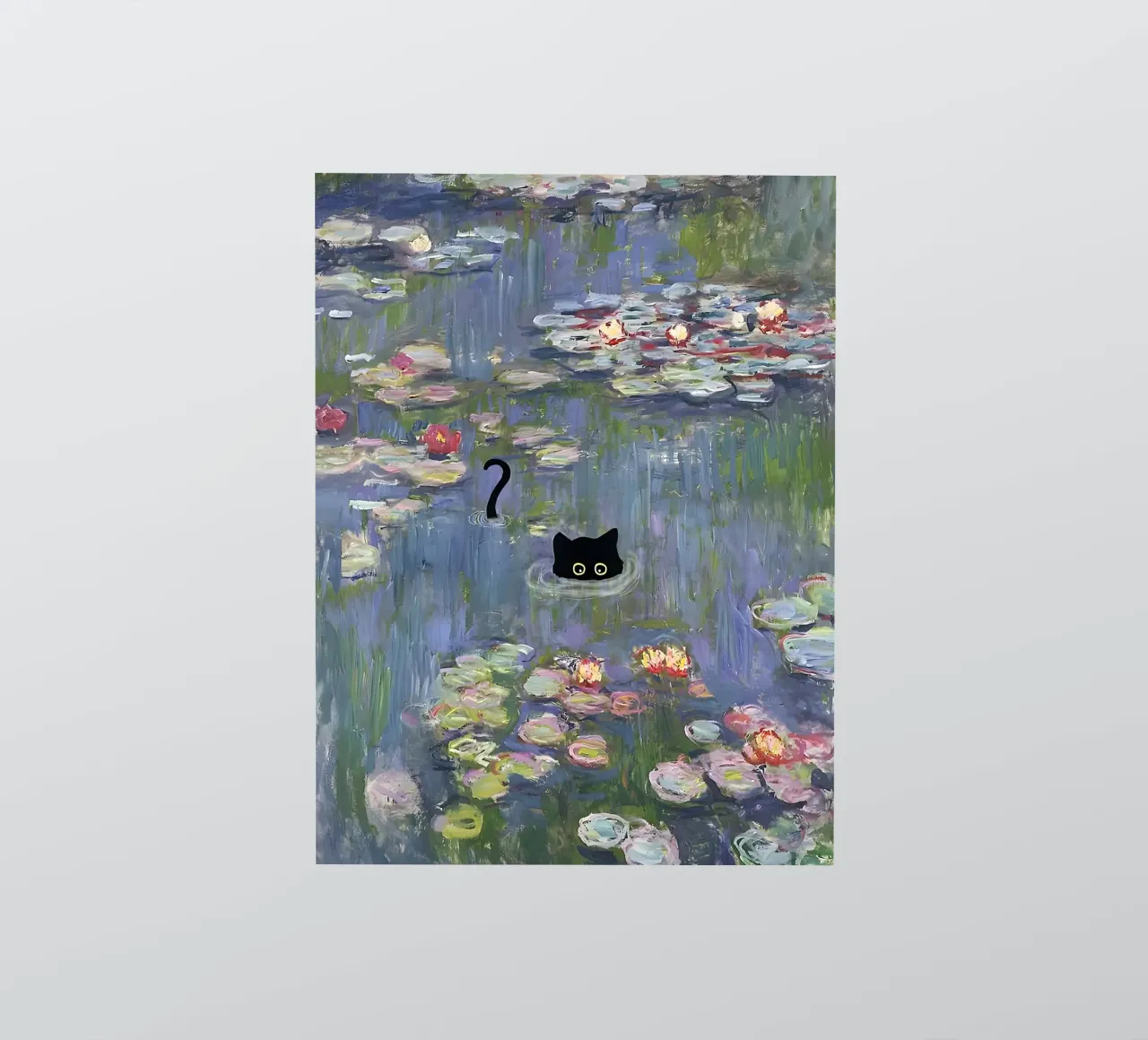 Cat Monet Waterlily Black Cat sticker by ART BEST