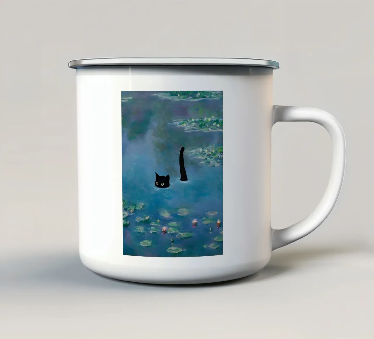 Gatto Monet Ninfea tazza in smalto da ART BEST