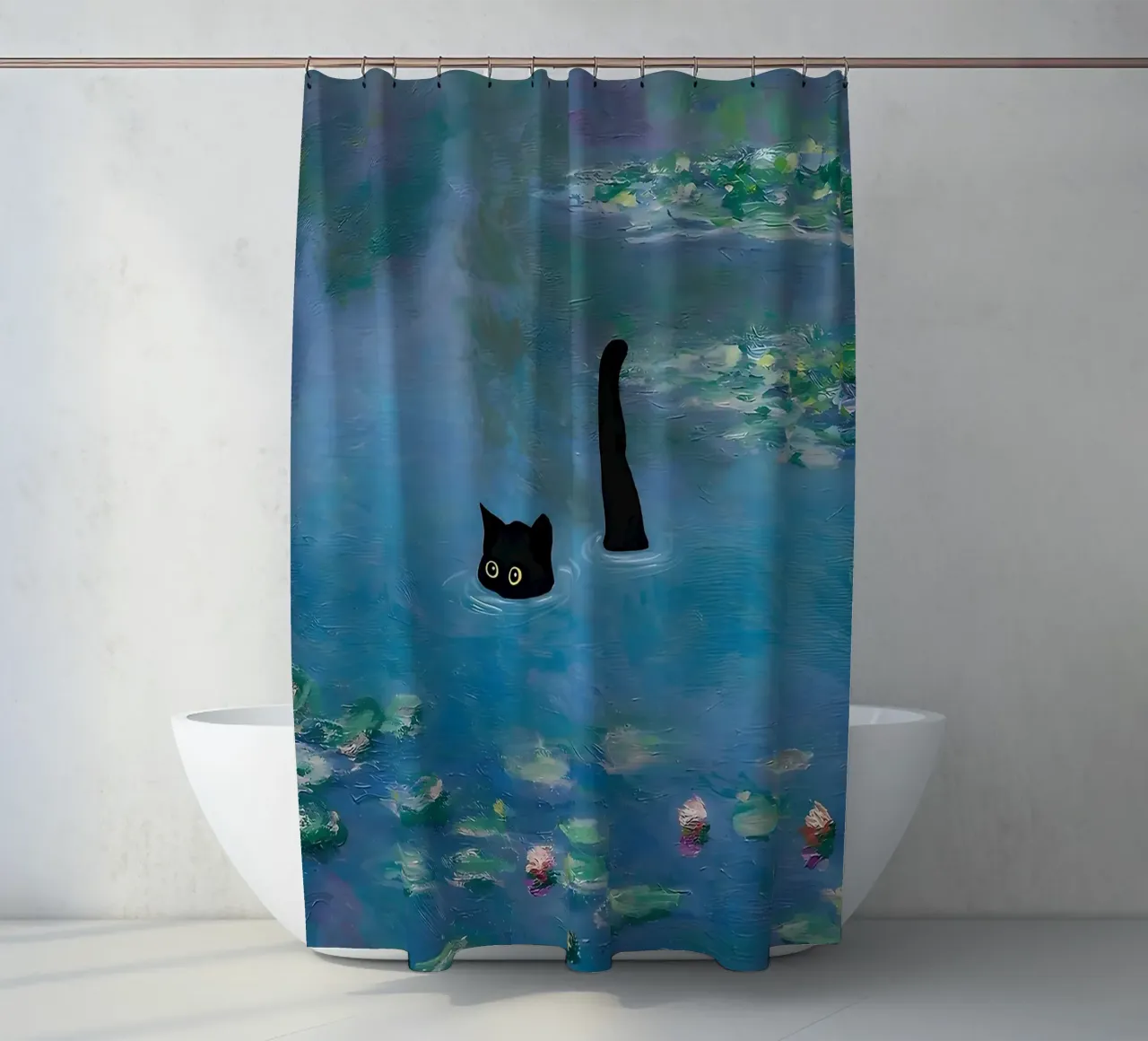Gatto Monet Ninfea tenda da doccia da ART BEST