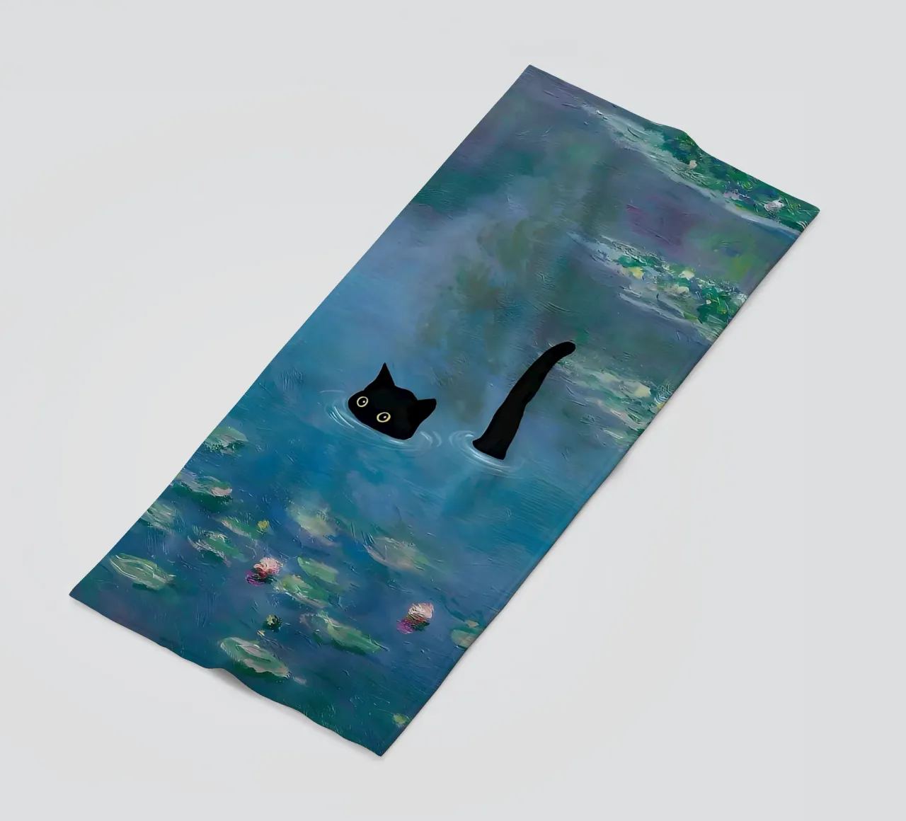 Gatto Monet Ninfea telo mare da ART BEST
