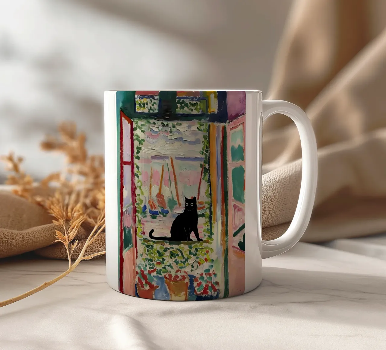 CatMatisse Open Window Keramik Tasse von ART BEST