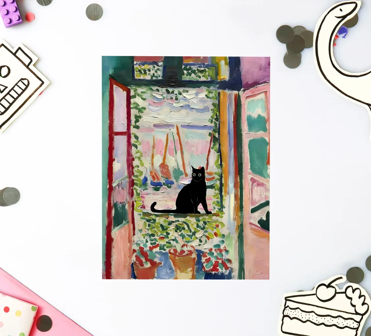 CatMatisse Open Window Sticker von ART BEST