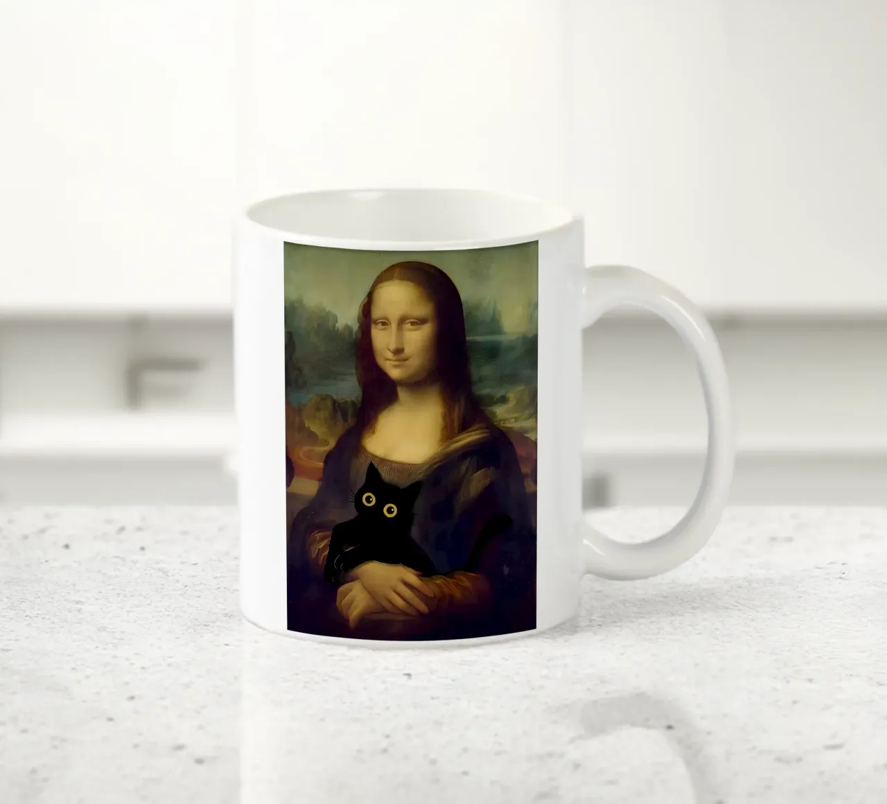 Lisa con un gatto nero tazza in ceramica da ART BEST