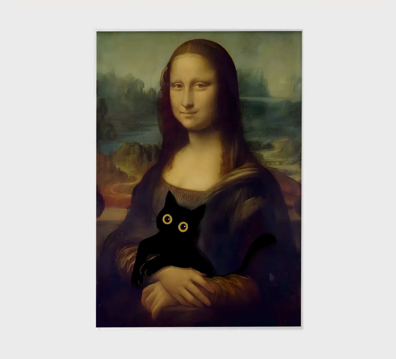 Lisa With A Black Cat notebook by ART BEST