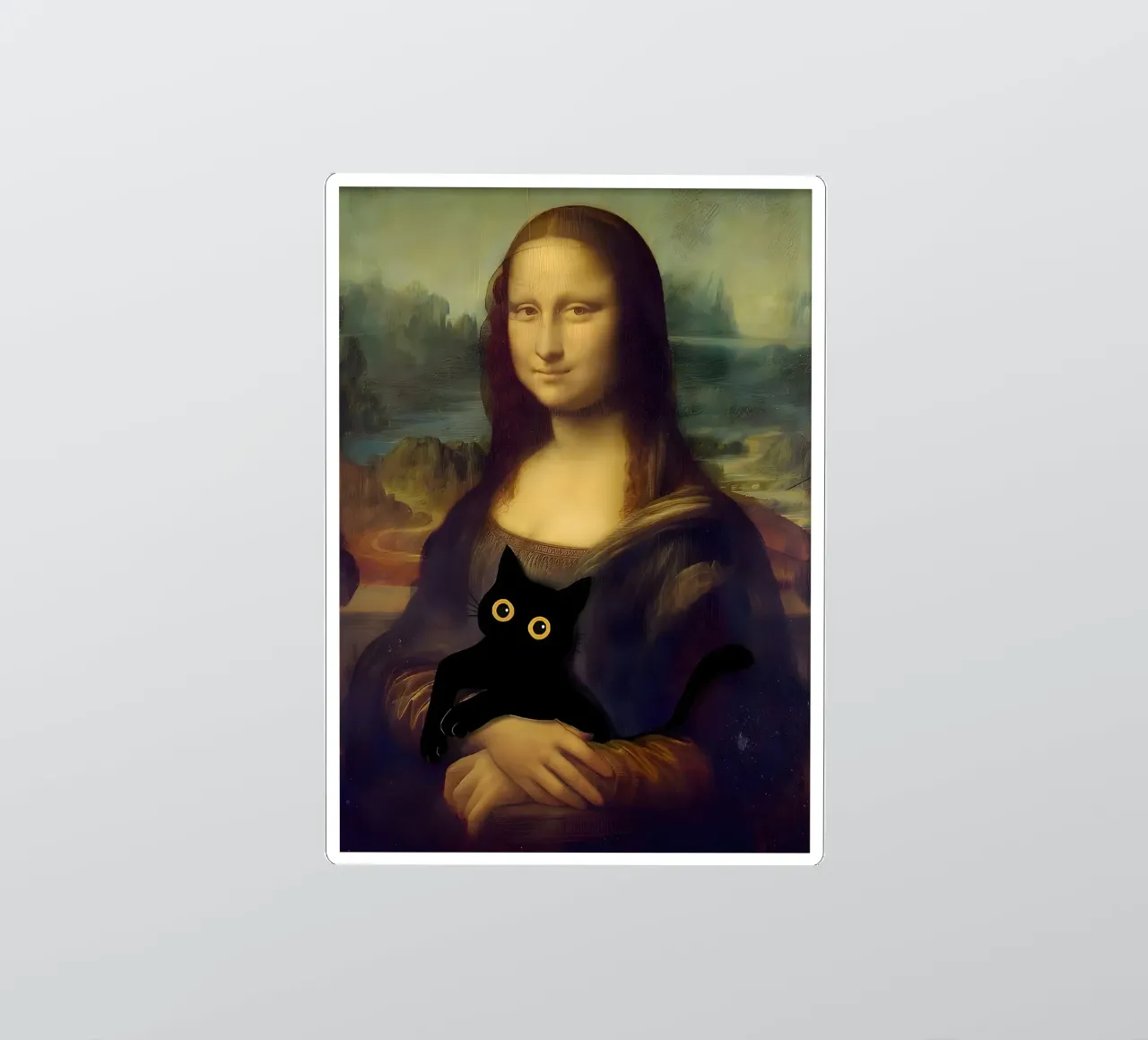Lisa avec un chat noir autocollant de ART BEST