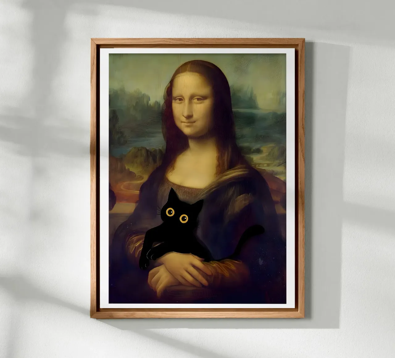 Lisa con un gatto nero alluminio dibond da ART BEST