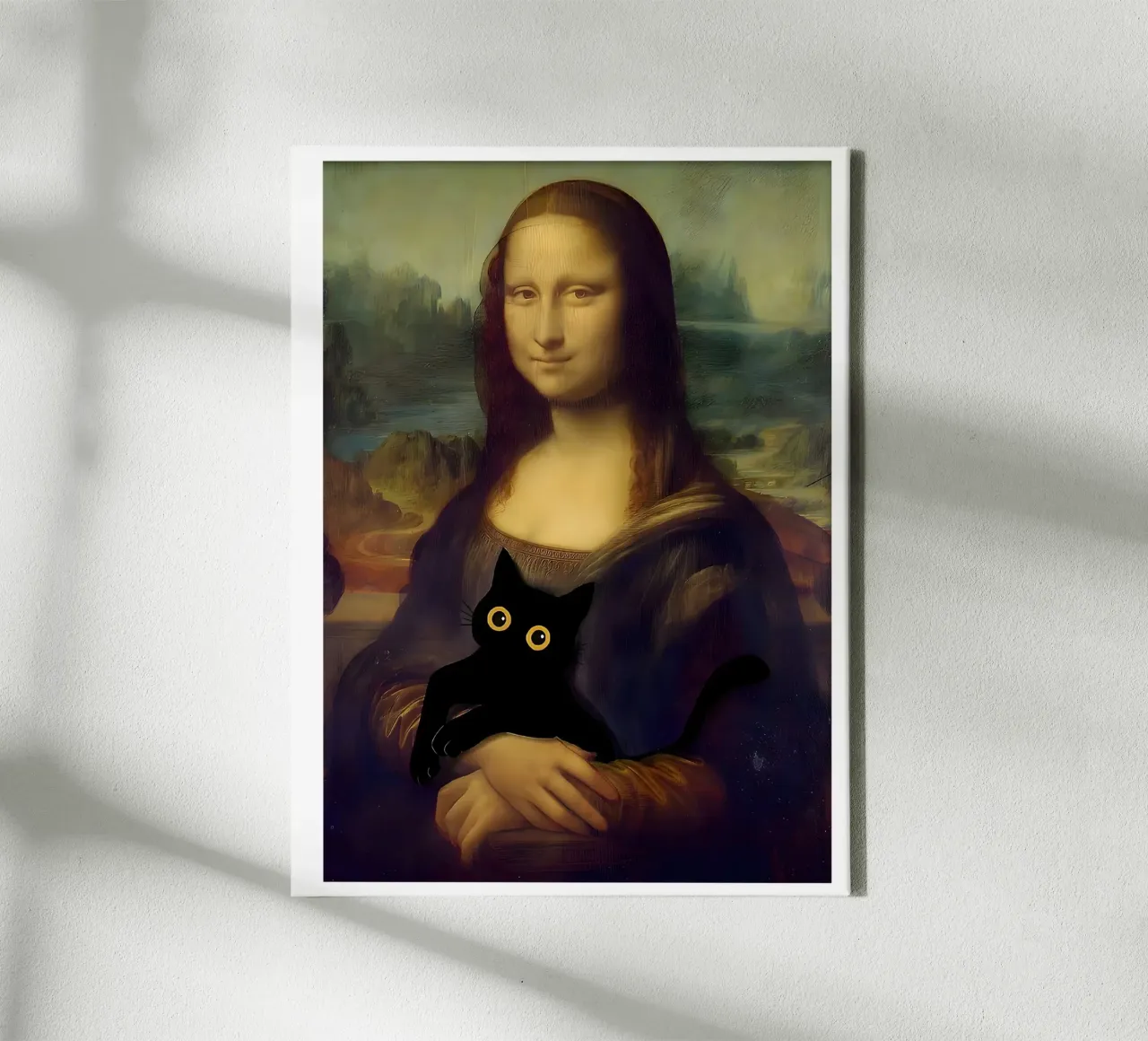 Lisa With A Black Cat canvas by ART BEST