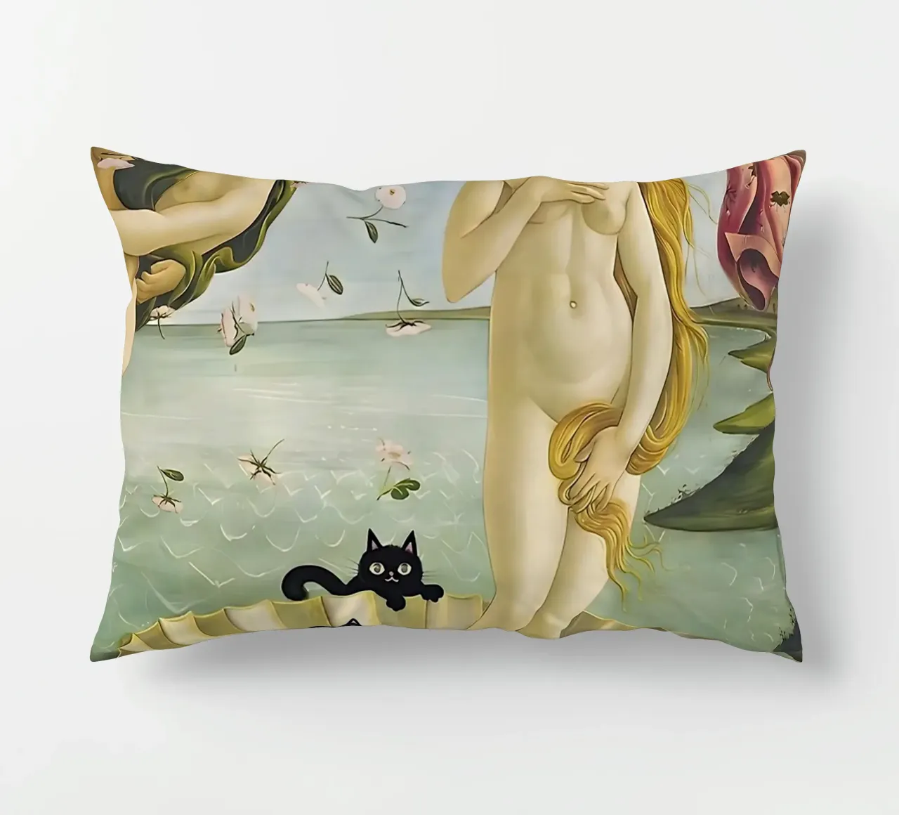 La nascita di Venere con due gatti neri Botticelli cuscino da ART BEST