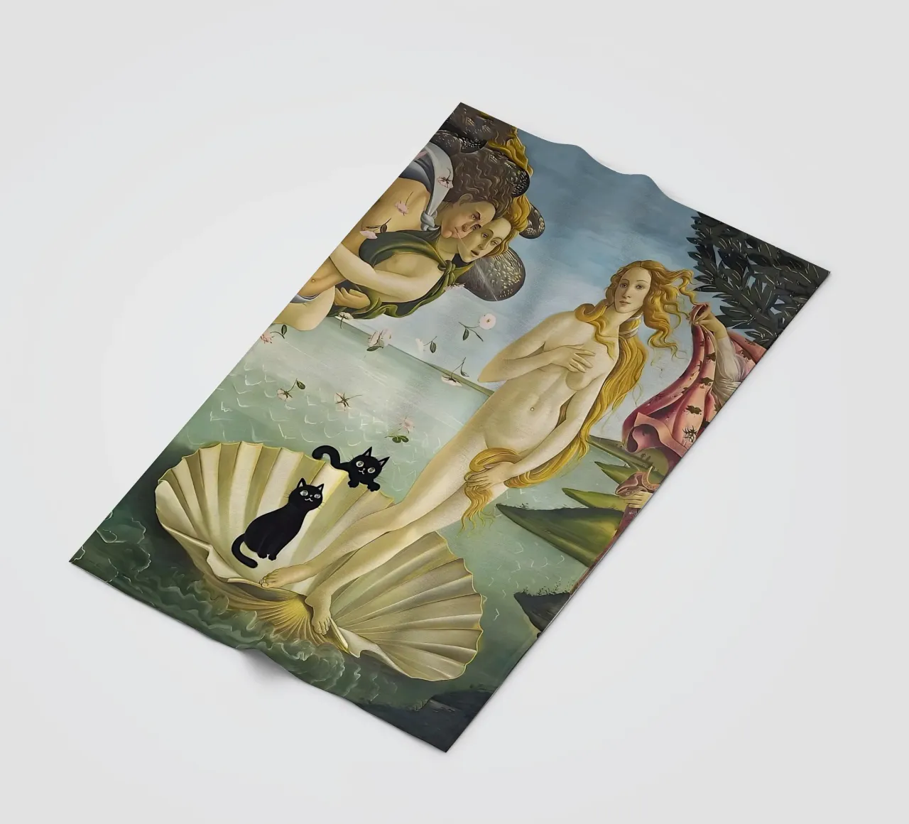 La nascita di Venere con due gatti neri Botticelli coperta in pile da ART BEST
