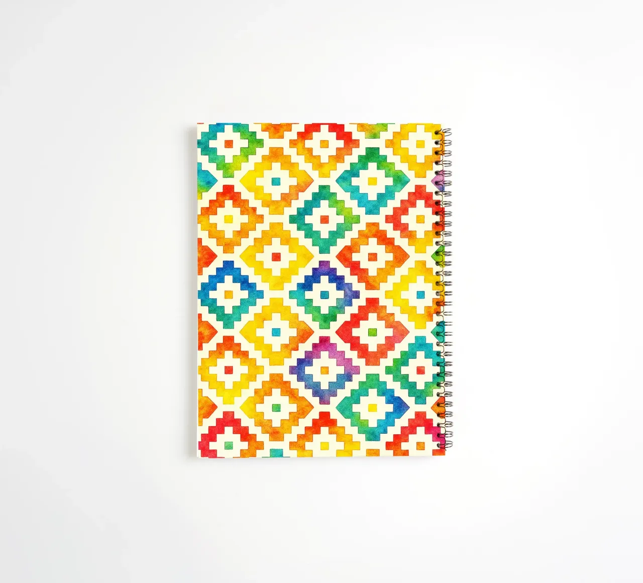 abstract geometric diamond weave line spiral notebook by arkhanz