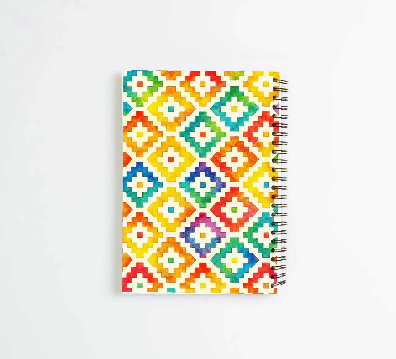abstract geometric diamond weave line spiral notebook by arkhanz