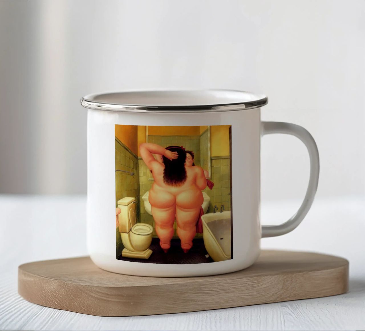 Botero Il bagno tazza in smalto da Alvarezpost