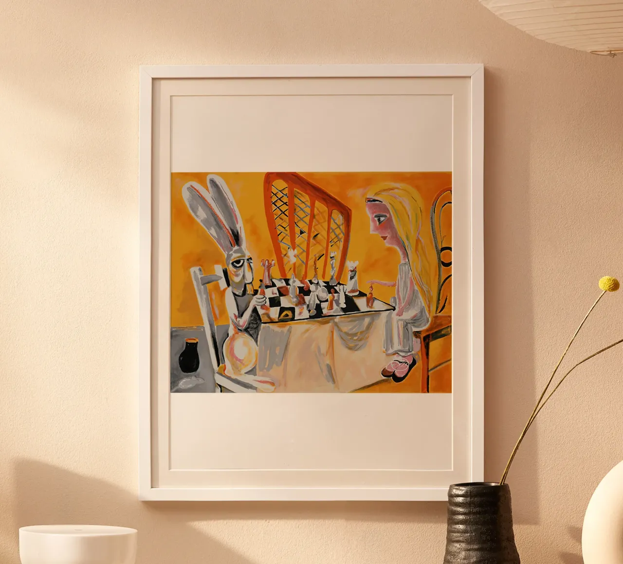 Charles Blackman Alice nel paese delle meraviglie poster con telaio in alluminio da Cindy Cronin