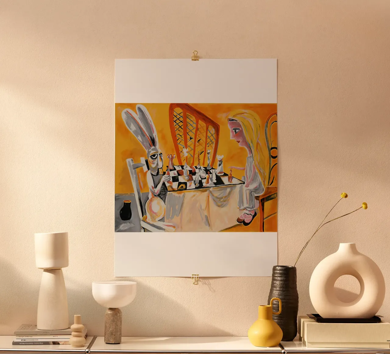 Charles Blackman Alice nel paese delle meraviglie poster con telaio in alluminio da Cindy Cronin