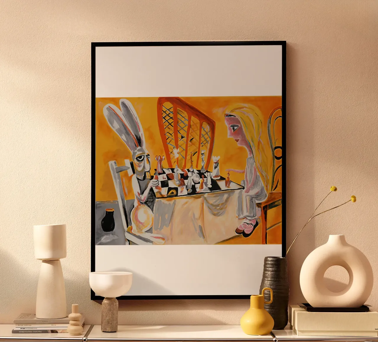 Charles Blackman Alice nel paese delle meraviglie poster con telaio in alluminio da Cindy Cronin