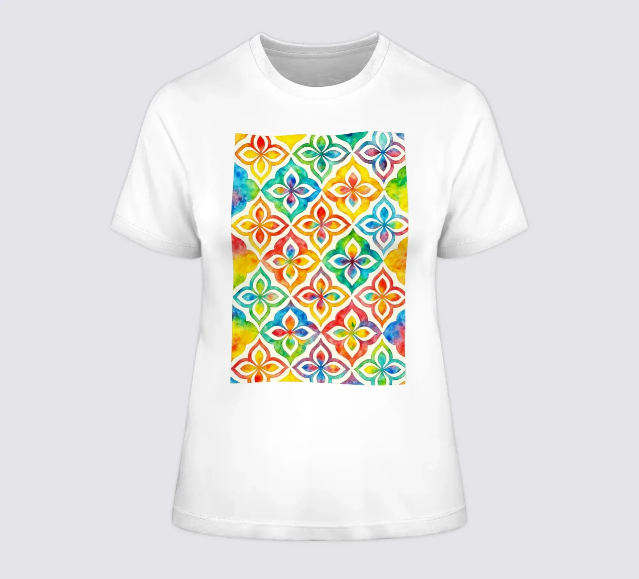 abstract geometric flower line women's fitted t-shirt by arkhanz