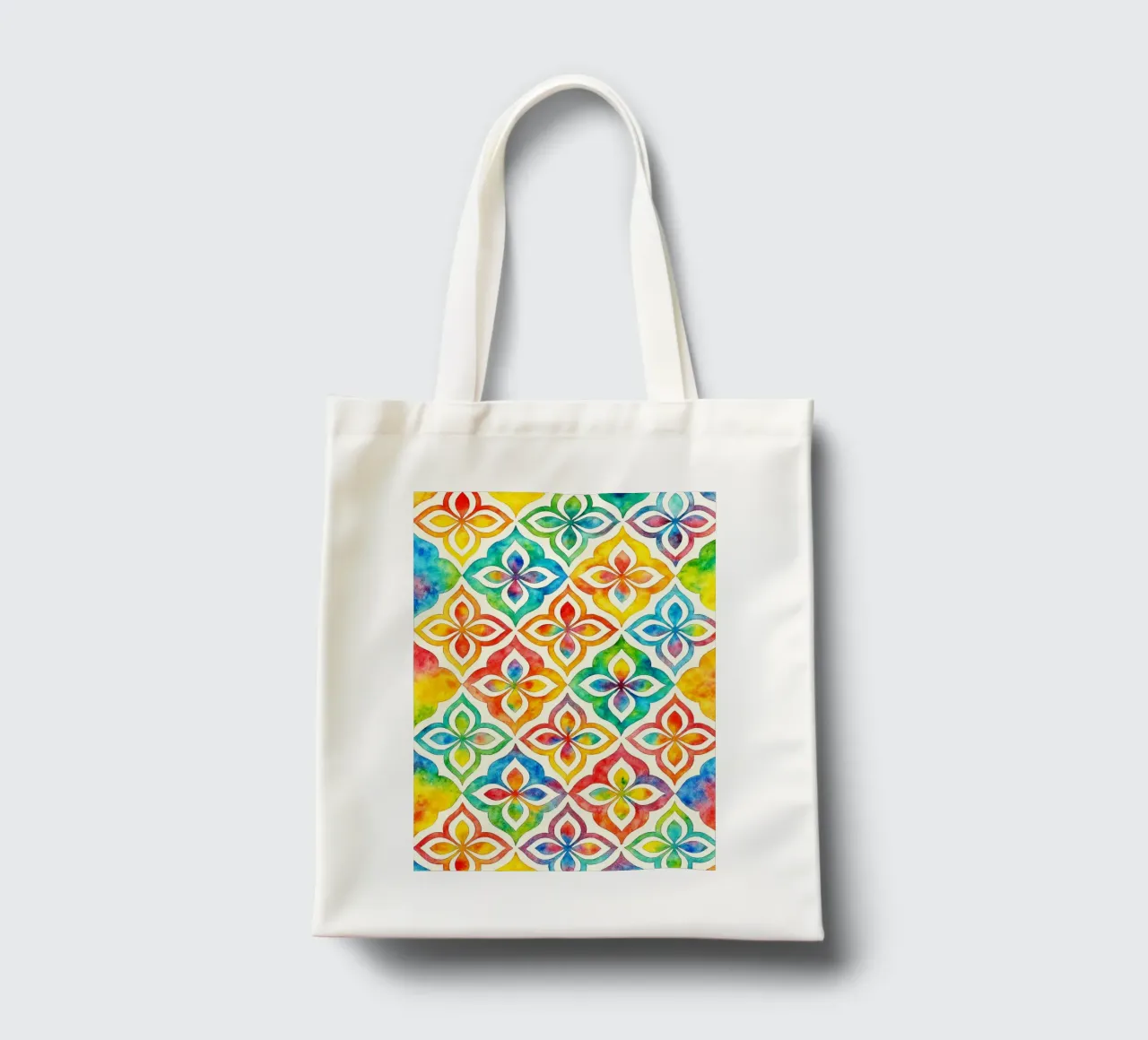 linea geometrica astratta di fiori borsa in juta da arkhanz