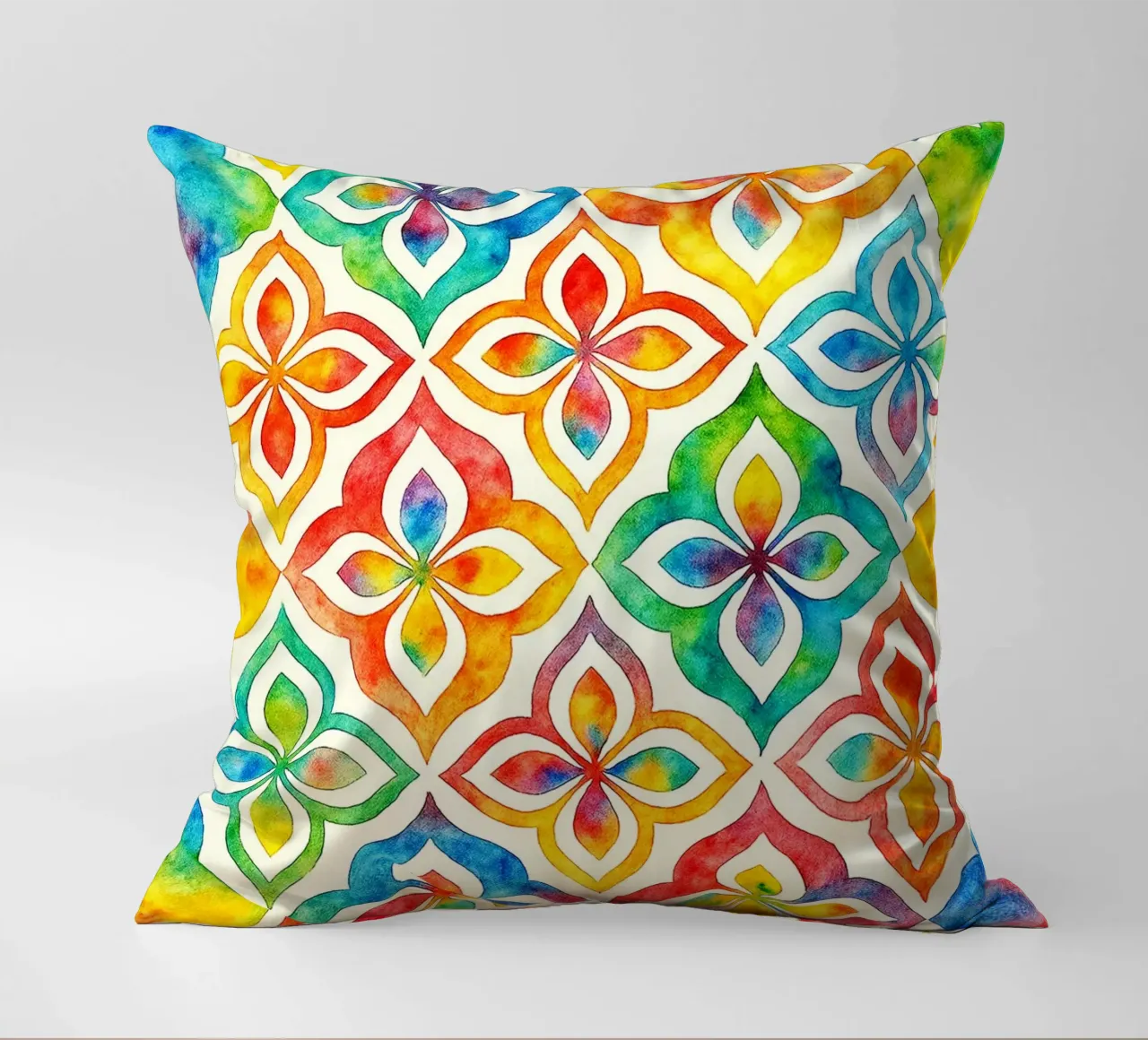 linea geometrica astratta di fiori cuscino da arkhanz