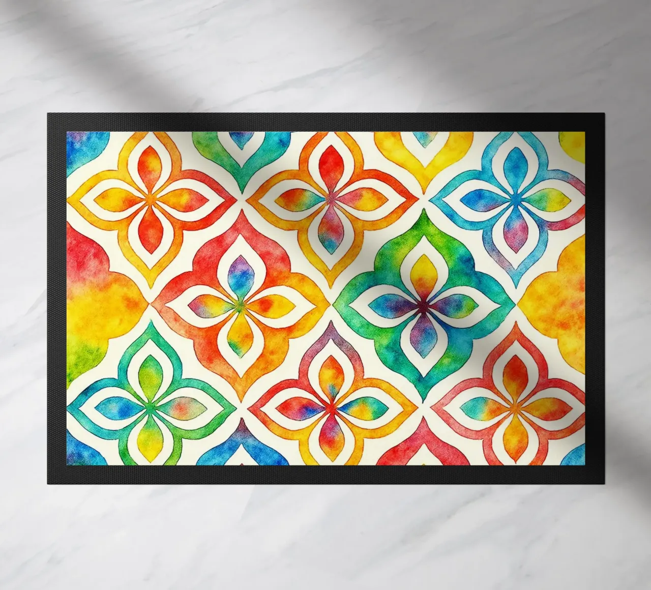 linea geometrica astratta di fiori zerbino da arkhanz