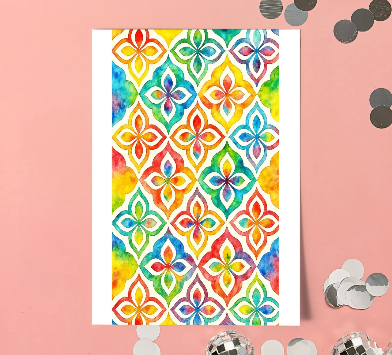 linea geometrica astratta di fiori foglio adesivo da arkhanz