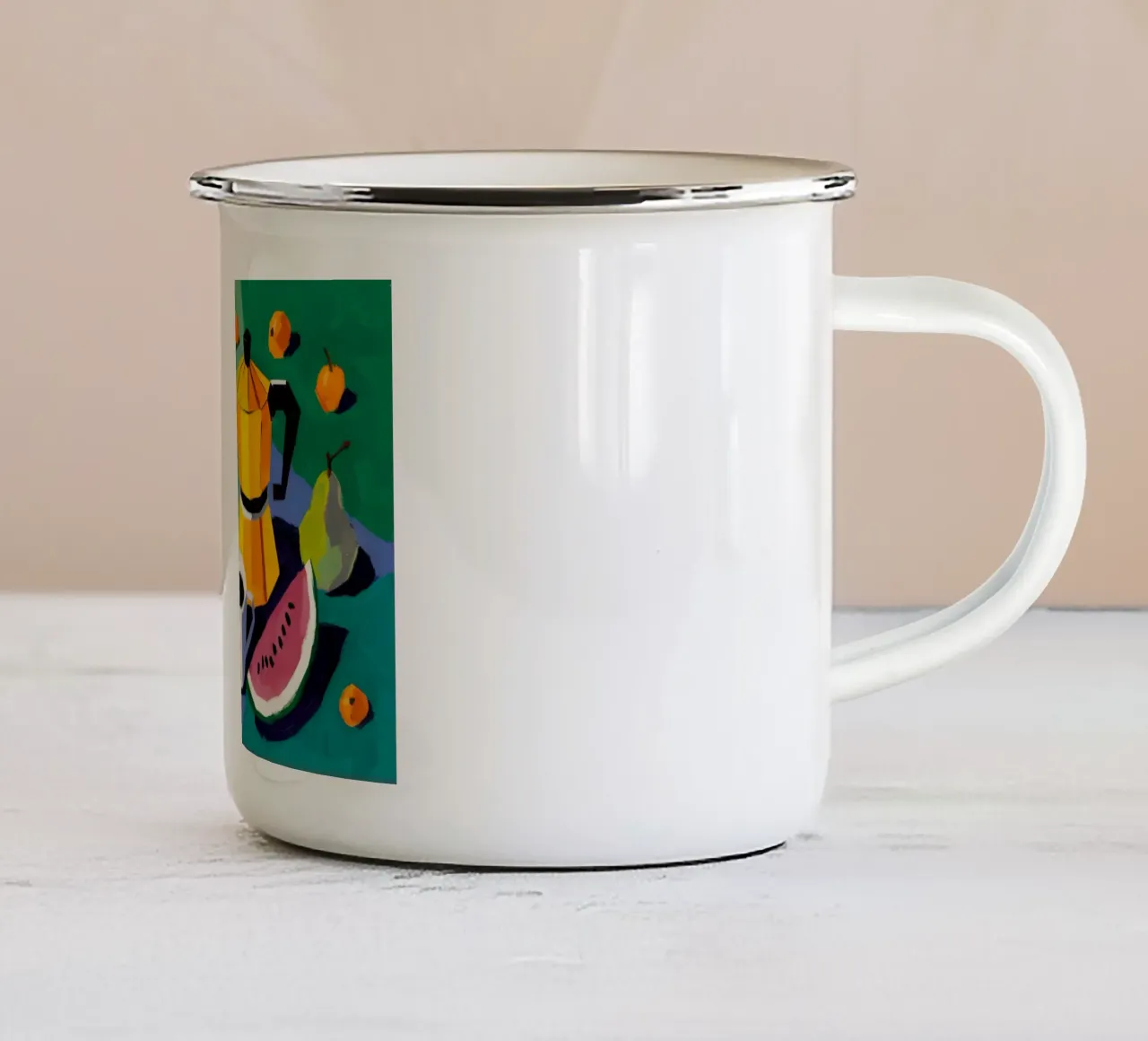 Azure Summer Refreshment Emaille Tasse von Fable Tempa