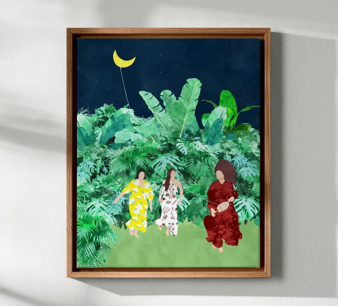 Der Monddrachen Leinwand mit Schattenfugenrahmen von 83oranges