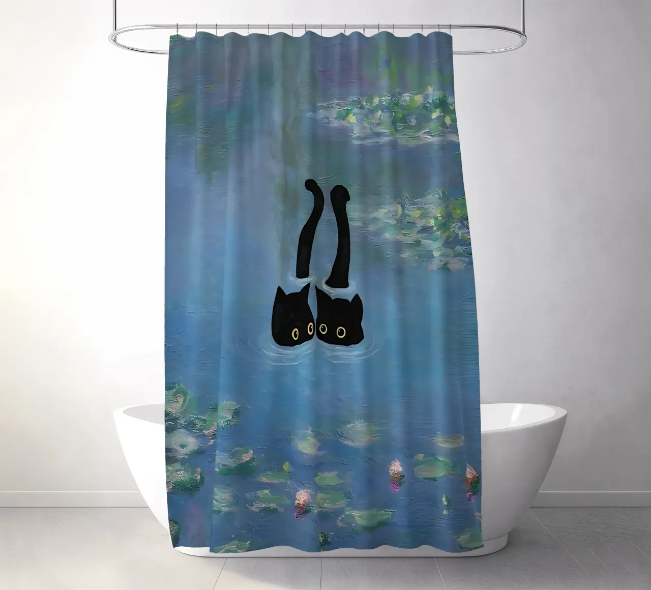 Gatto Monet Ninfea tenda da doccia da ART BEST