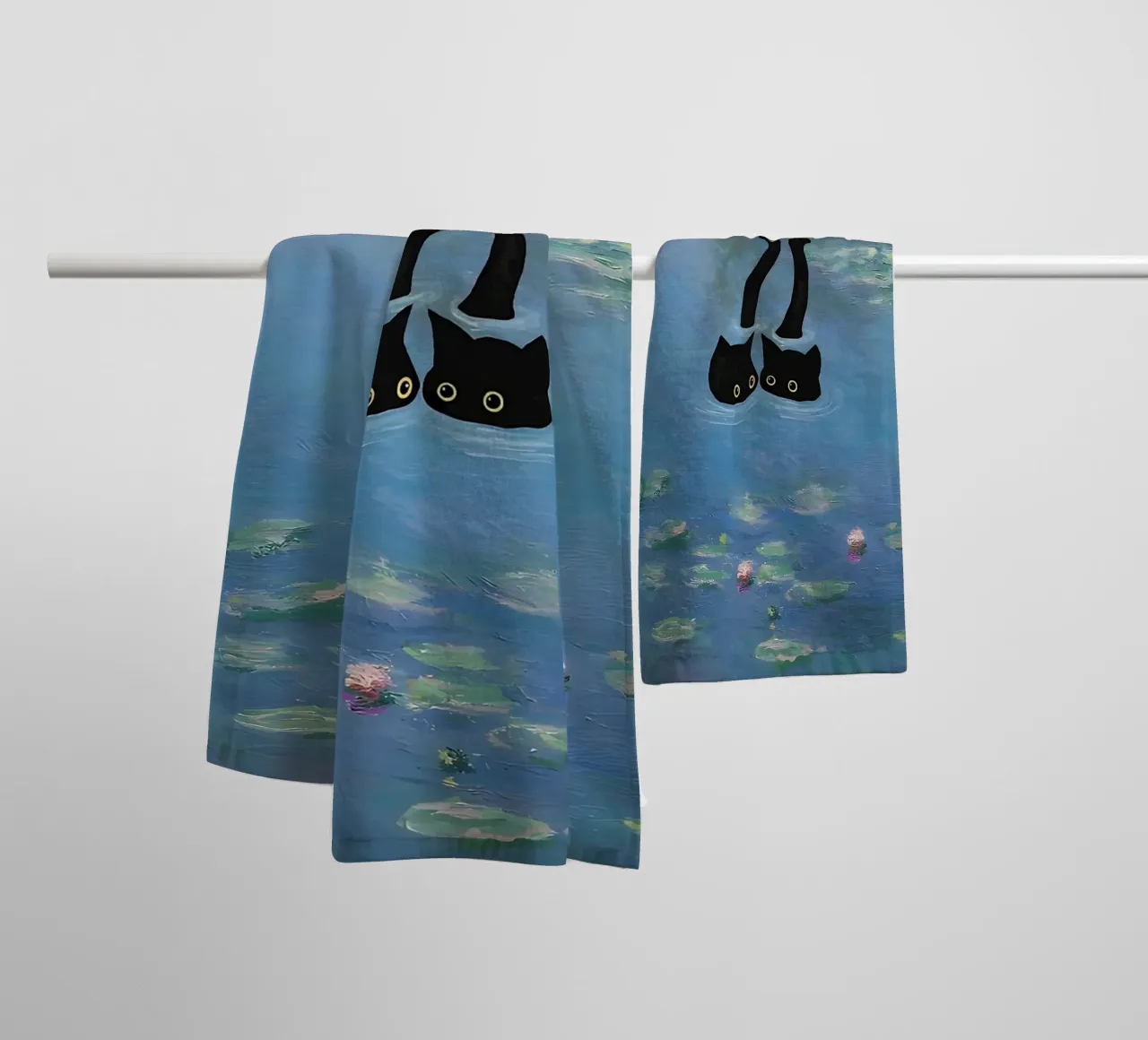 Gatto Monet Ninfea asciugamano da bagno da ART BEST