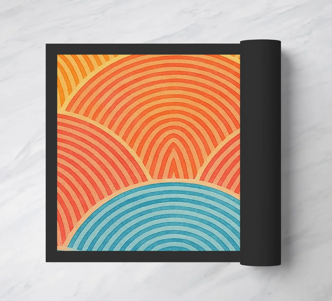 abstract geometric half circle line doormat by arkhanz