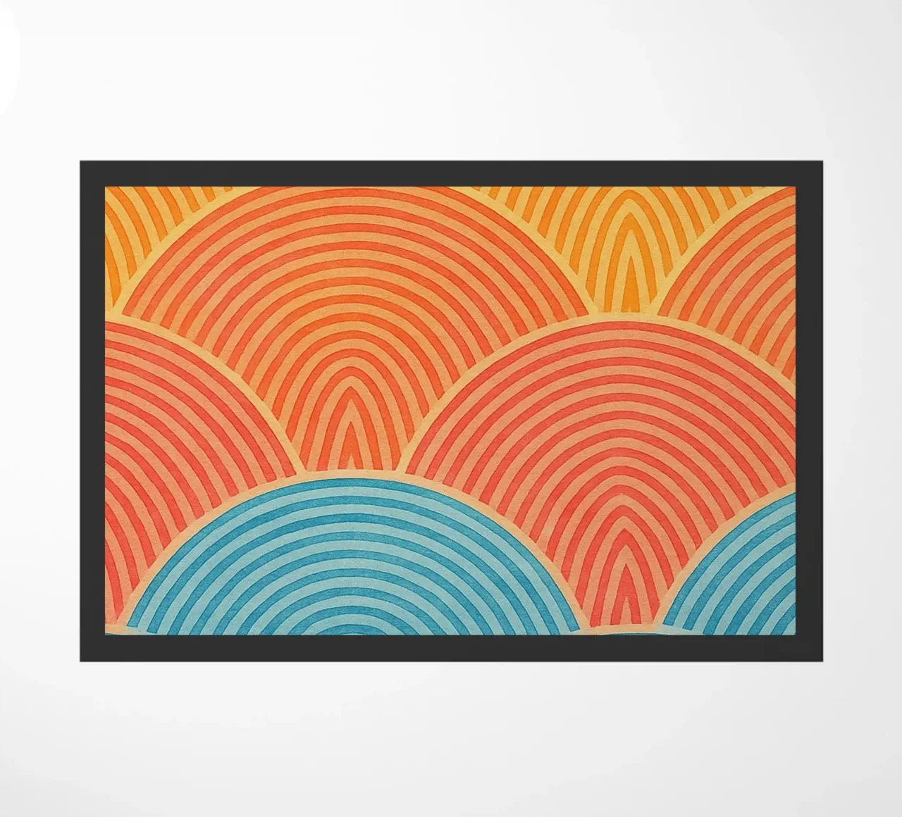 abstract geometric half circle line doormat by arkhanz