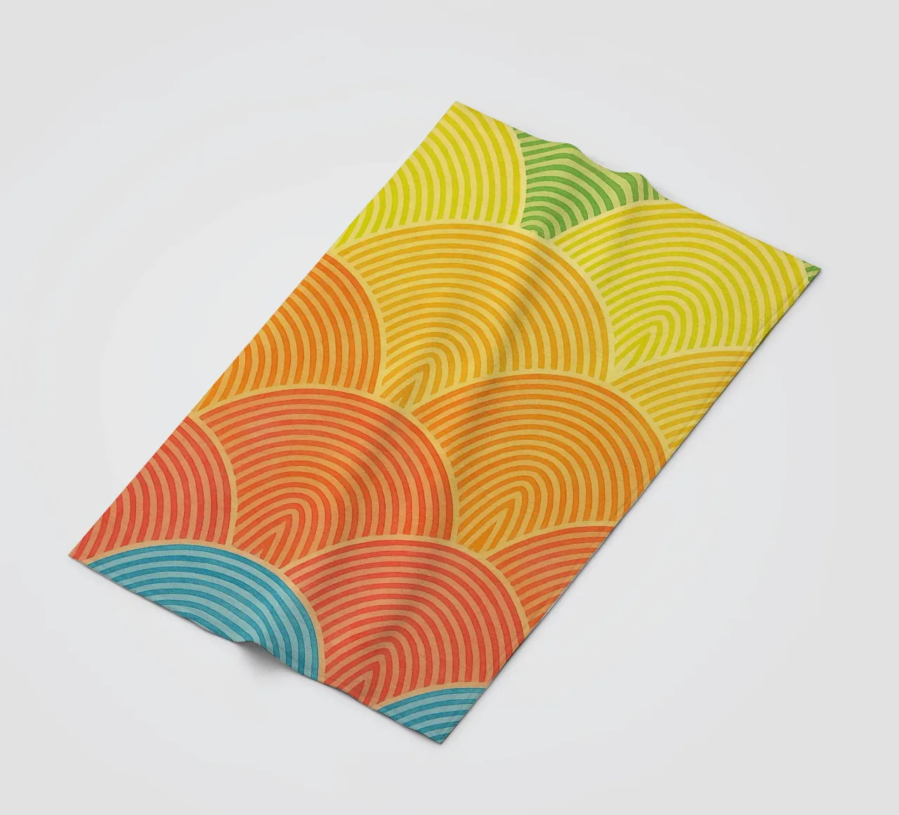 abstract geometric half circle line fleece blanket by arkhanz