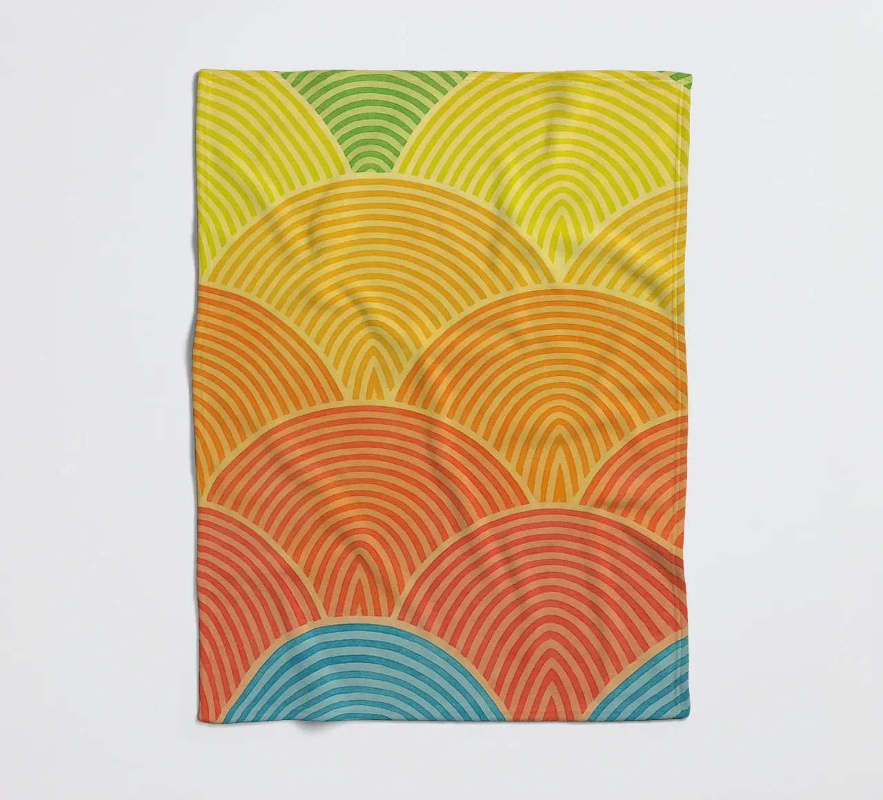 abstract geometric half circle line fleece blanket by arkhanz
