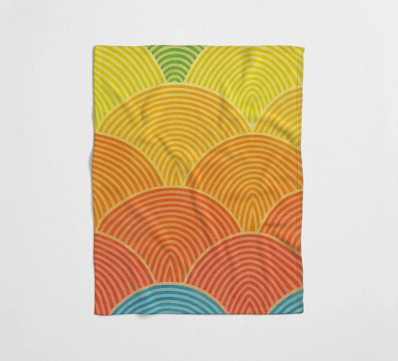 abstract geometric half circle line fleece blanket by arkhanz