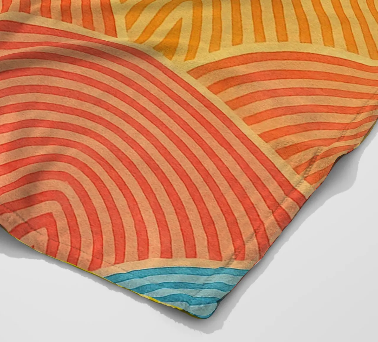 abstract geometric half circle line fleece blanket by arkhanz