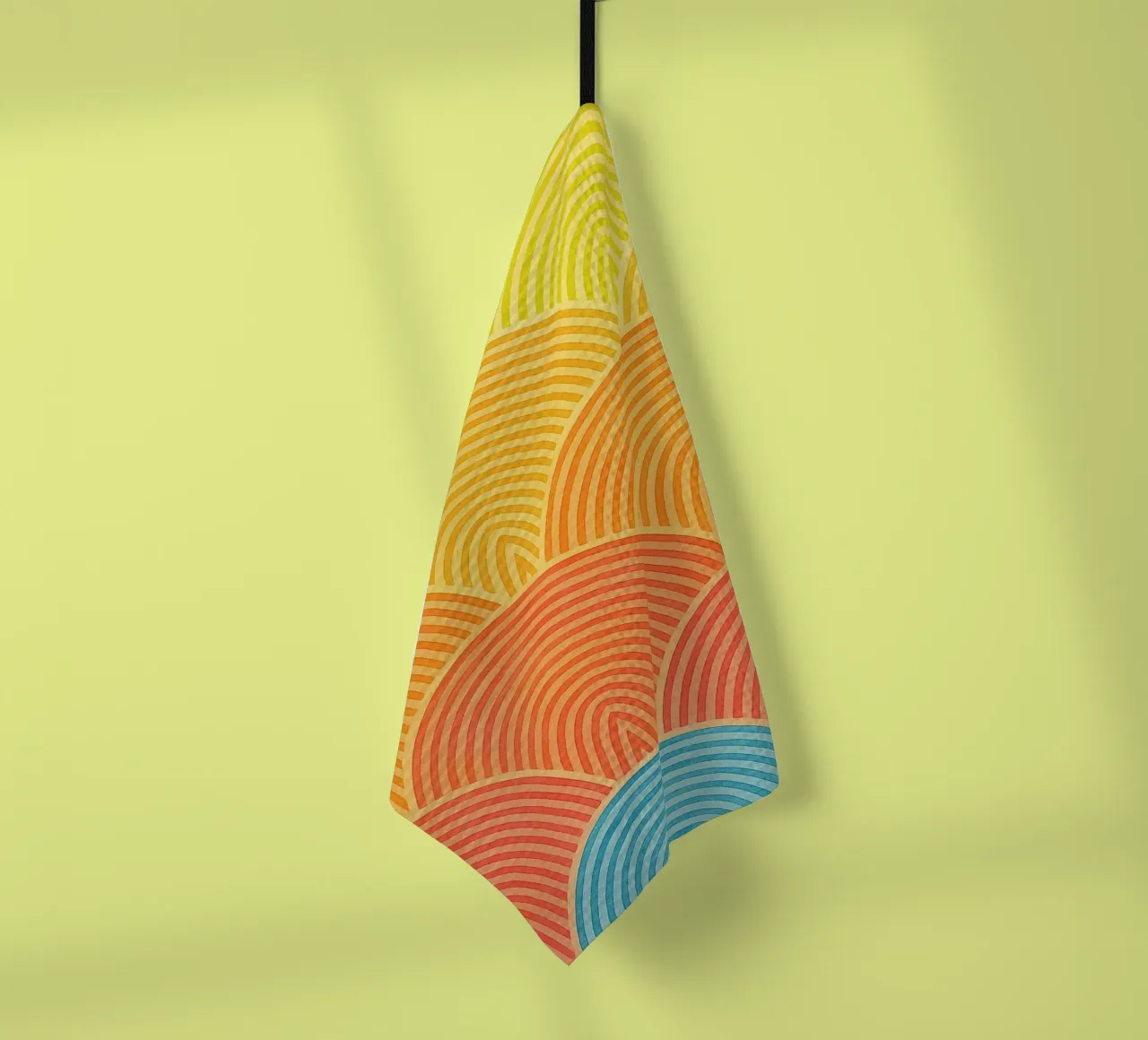 abstract geometric half circle line tea towel by arkhanz