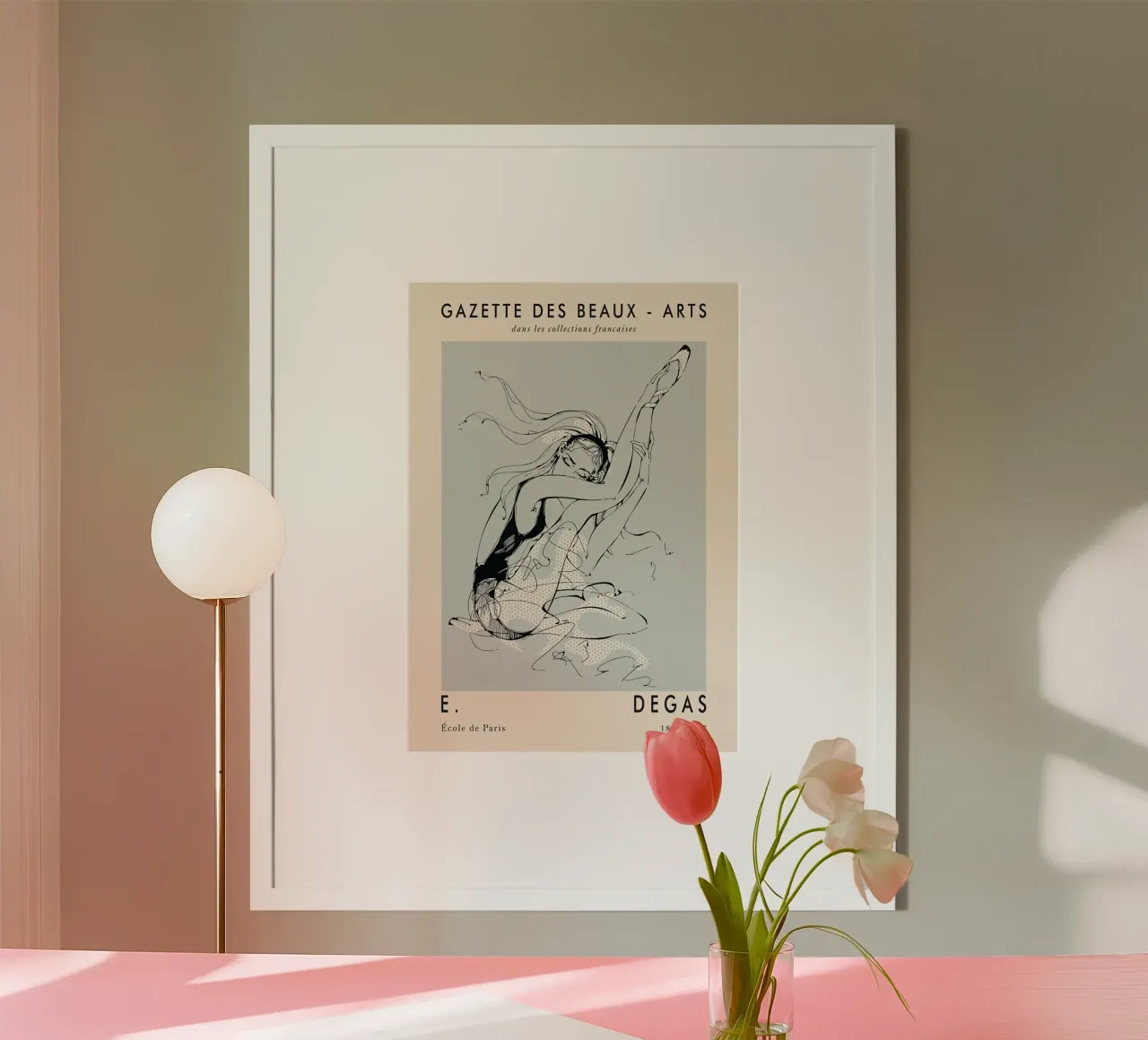 Edgar Degas all'Ecole de Paris poster con telaio in legno da Alfieson