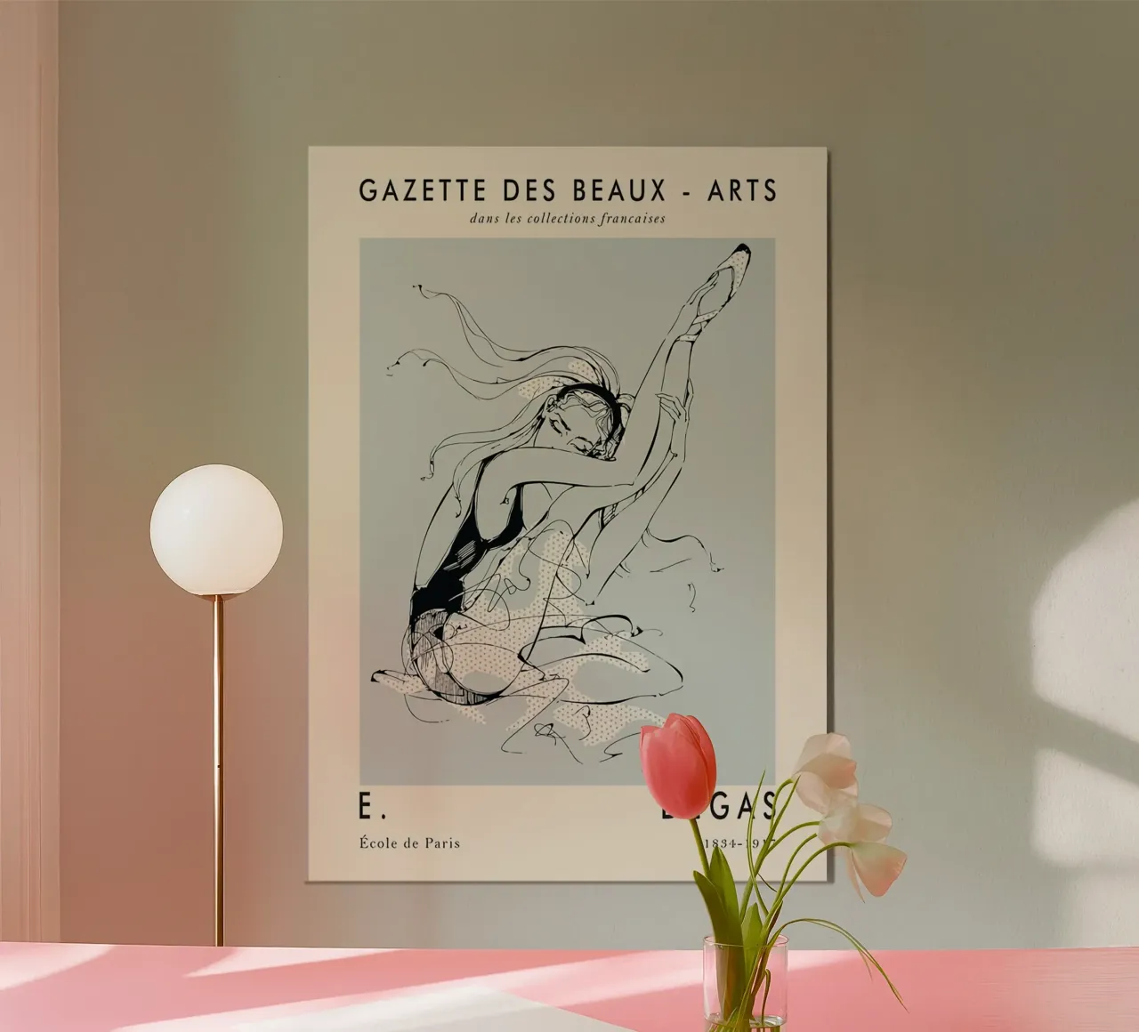 Edgar Degas all'Ecole de Paris poster con telaio in legno da Alfieson