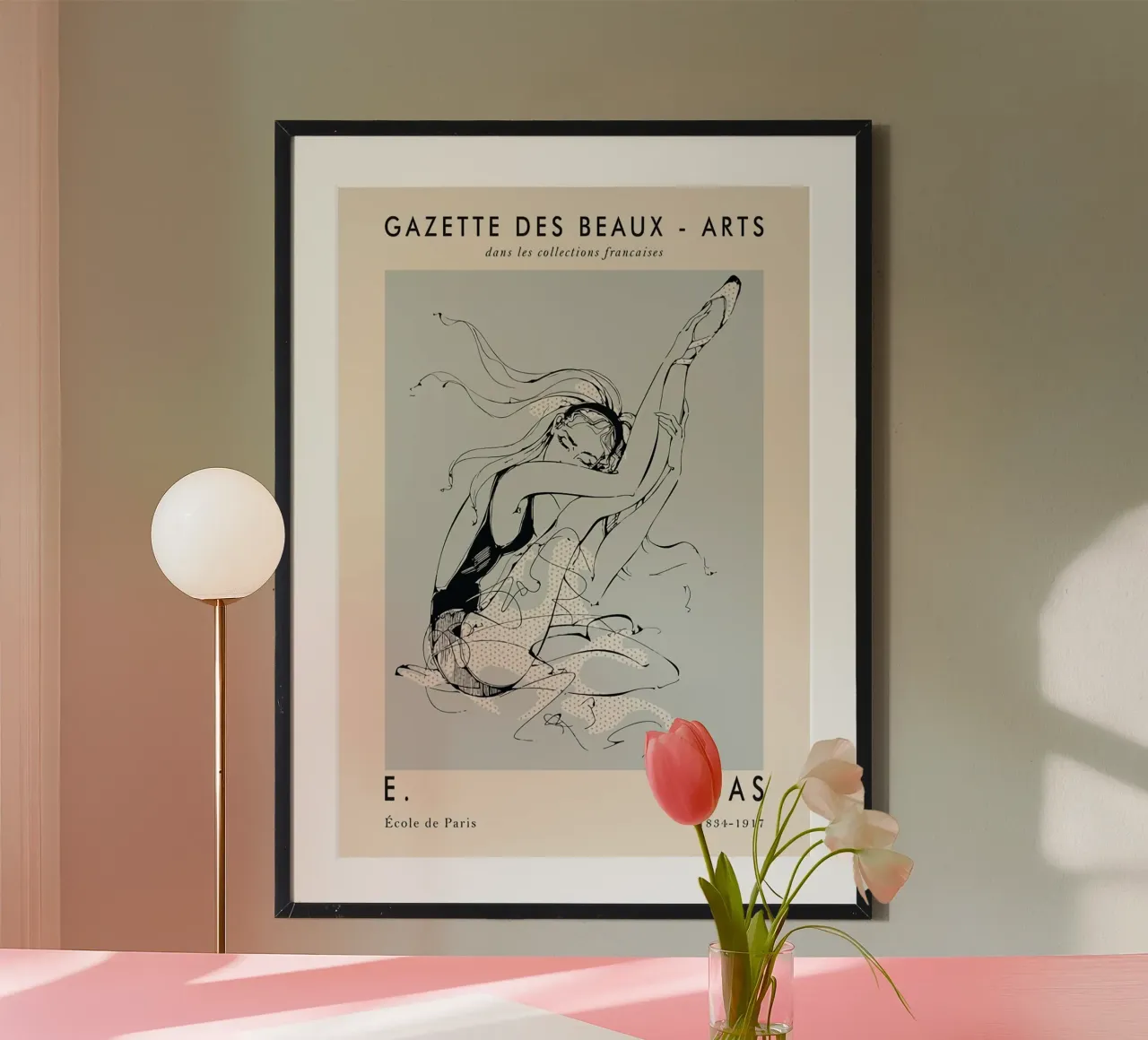 Edgar Degas all'Ecole de Paris poster con telaio in legno da Alfieson