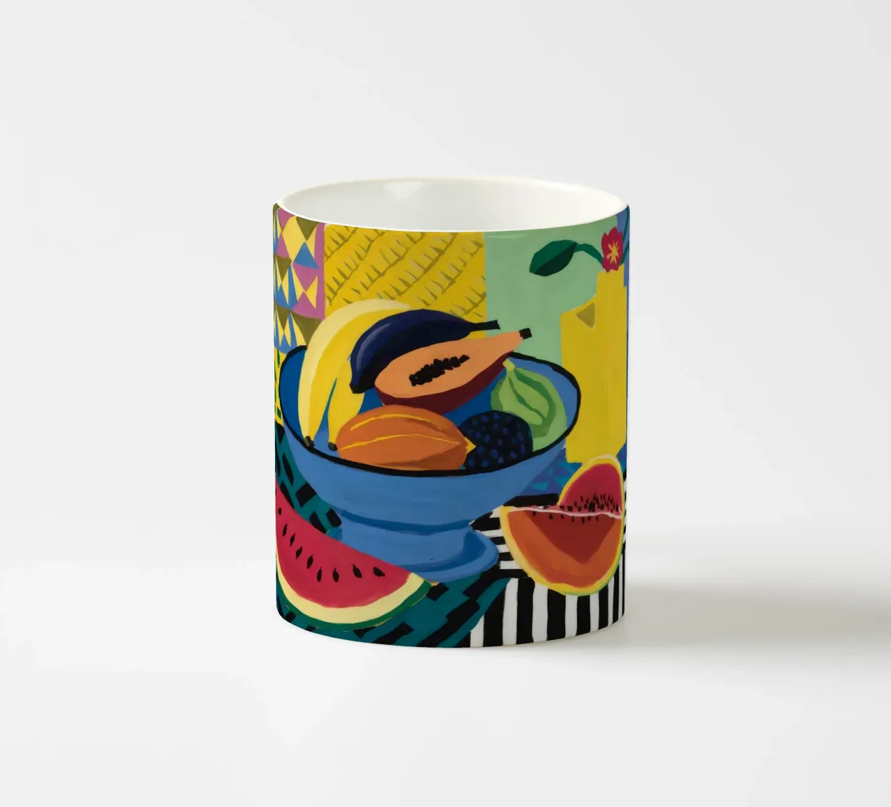 Carnevale cubista della frutta tazza in ceramica da Fable Tempa