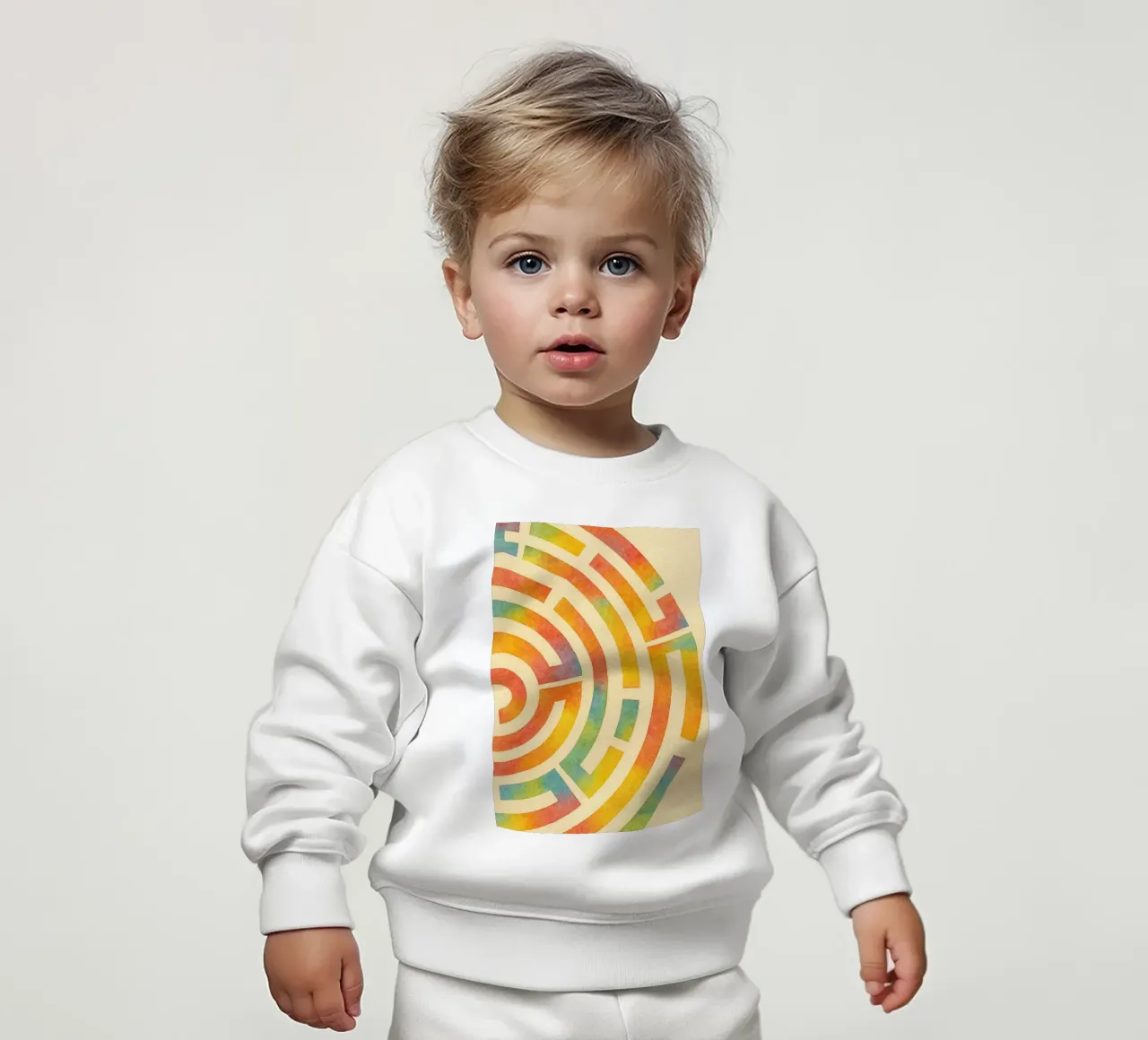 abstracto geométrico medio laberinto círculo línea sudadera de bebé de arkhanz