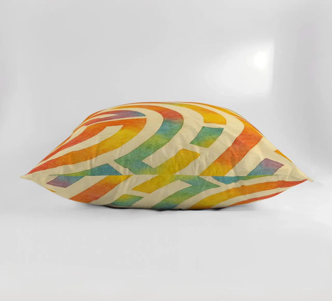 abstract geometric half labyrinth circle line decorative cushion by arkhanz