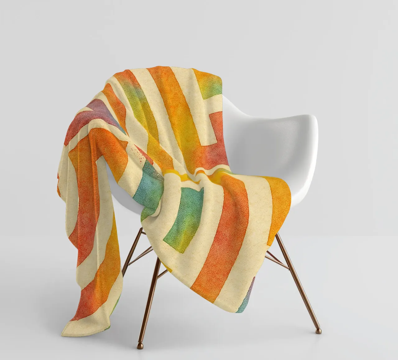 abstract geometric half labyrinth circle line fleece blanket by arkhanz