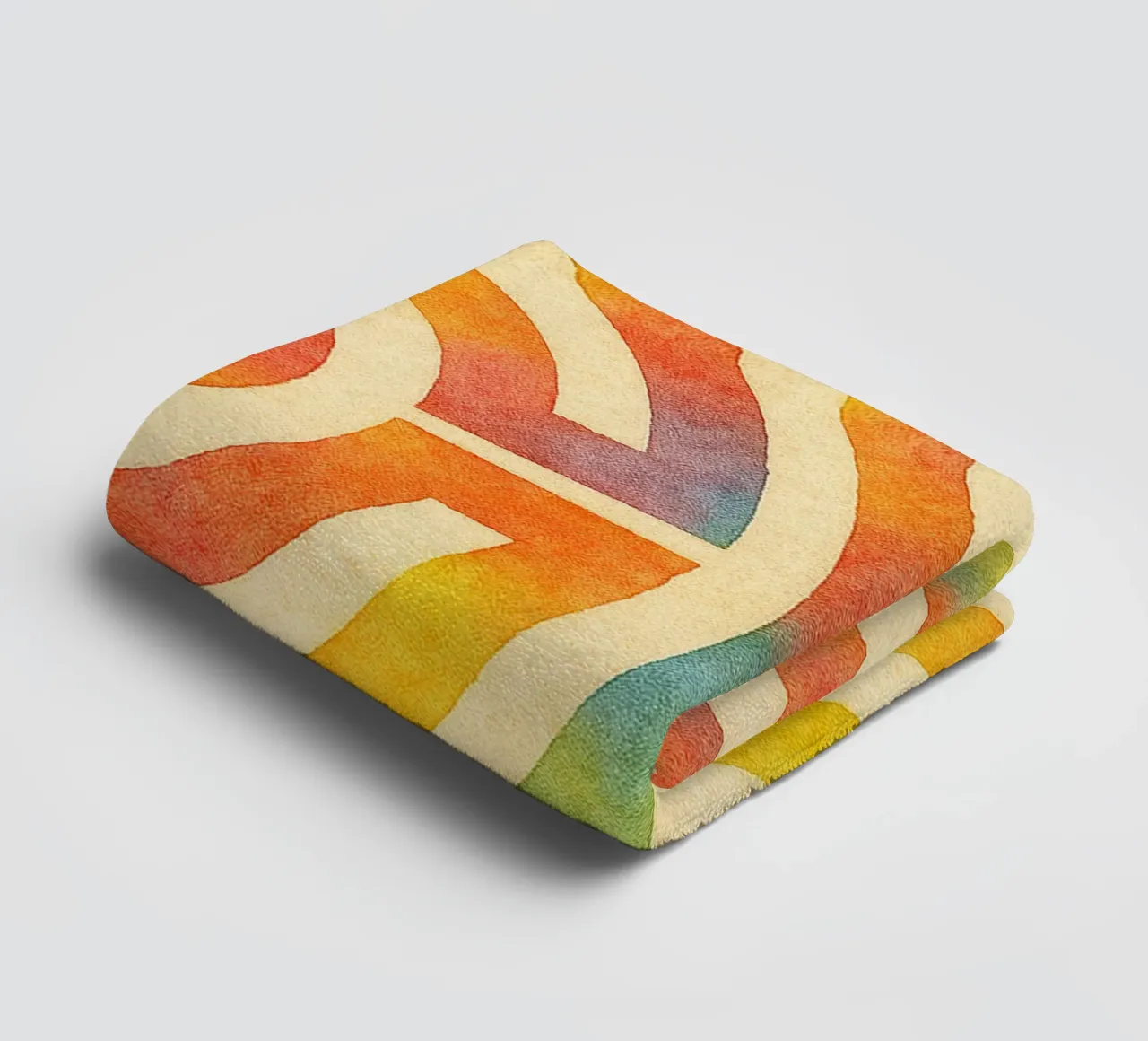 abstract geometric half labyrinth circle line towel by arkhanz