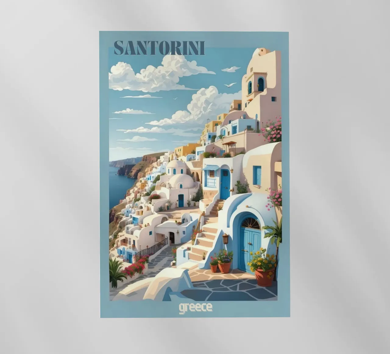 Fascino di Santorini Vintage Retro pellicola backlit da Beauty wall