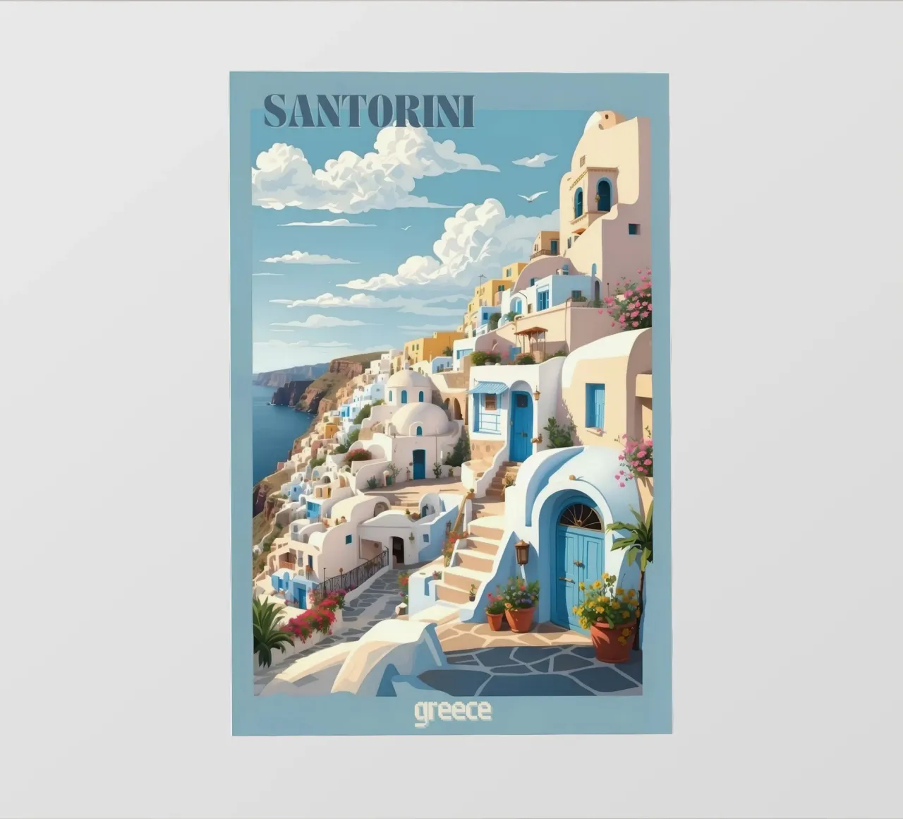 Fascino di Santorini Vintage Retro pellicola backlit da Beauty wall