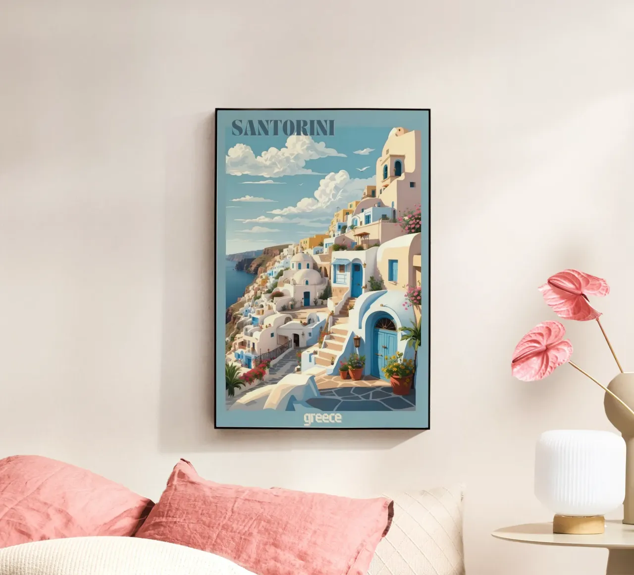 Fascino di Santorini Vintage Retro plexiglass da Beauty wall
