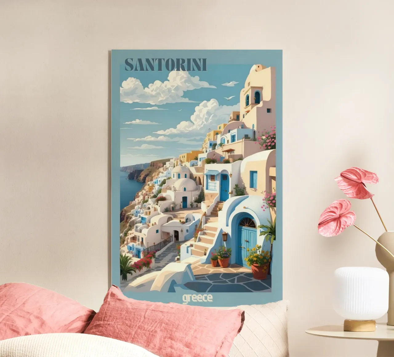 Fascino di Santorini Vintage Retro plexiglass da Beauty wall